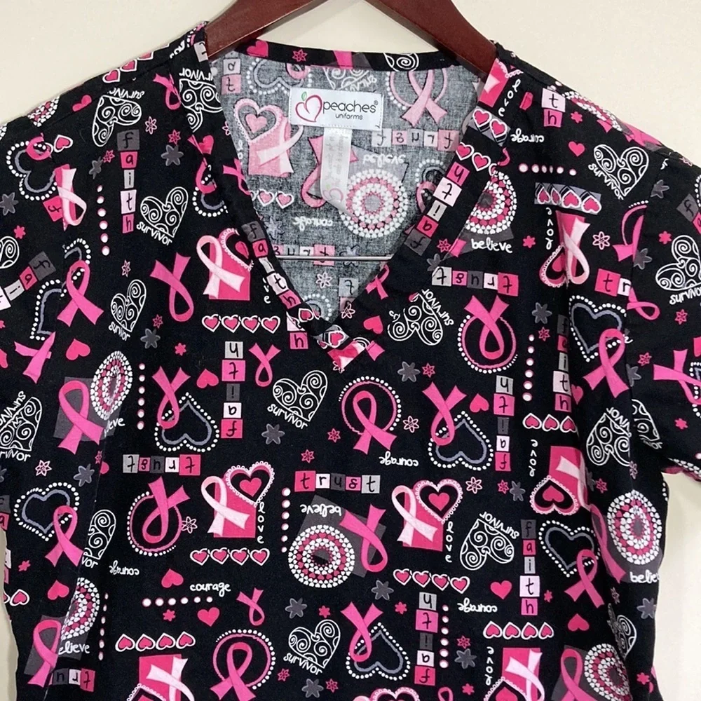 Peaches Uniforms Women’s Scrub Top Size Small - Picture 2 of 6